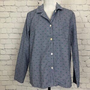 J McLaughlin Blue Plaid Embroidered Buttondown Shirt Size M